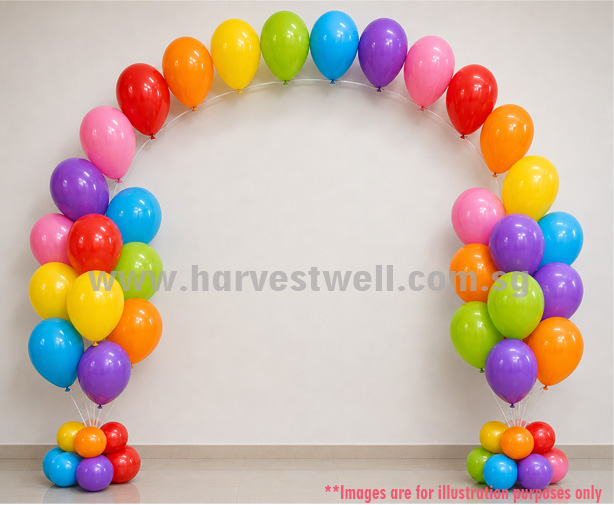 Helium Balloon Column with String Arch